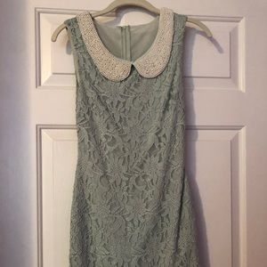 Blue lace bodycon dress